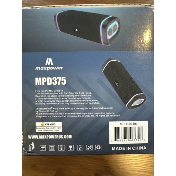 MPD375-ATOM Portable Water resistance & dust proof Bluetooth speaker Black - Picture 3 of 4